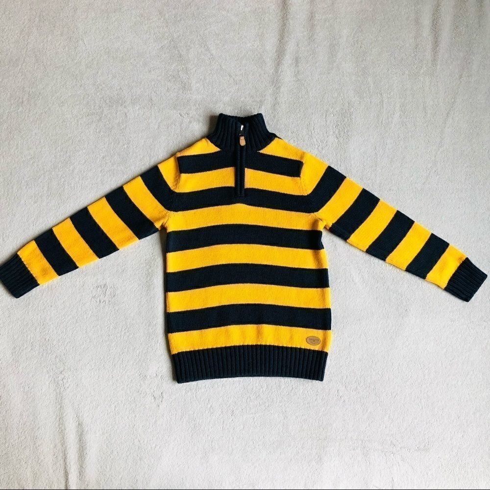 H&M L.O.G.G. Knit sweater w/ half zip mock collar